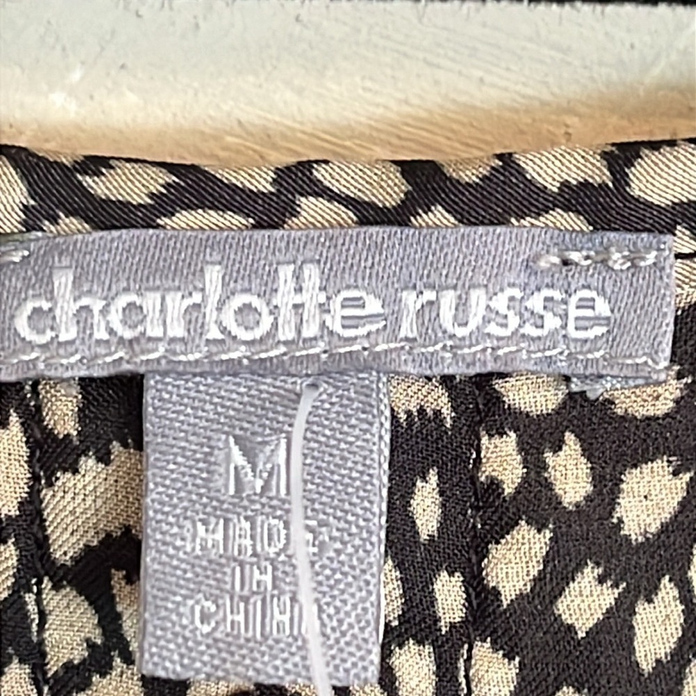 Charlotte Russe Animal Print Sheer Back Sleeveless Tank Blouse Size M - Picture 12 of 12